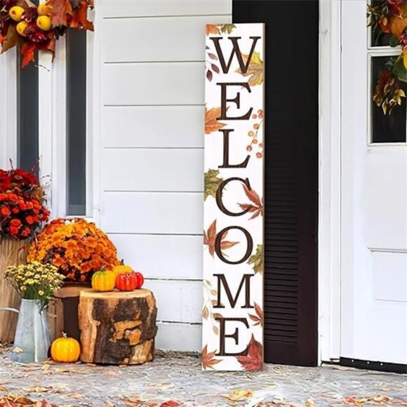 Fall Wooden Porch Sign Front for Thanksgiving Door Decoration Decorations - Picture 8 of 8